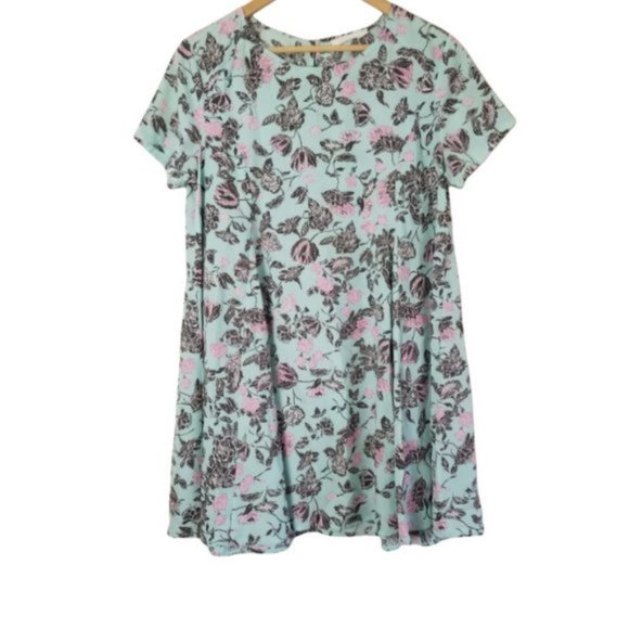 Lush Floral short sleeve mini flare dress size S (221) - Picture 1 of 8